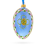 1907 Cradle With Garlands Royal Glass Egg Ornament 4 Inches in  color Oval