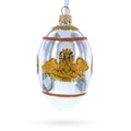 1916 Steel Military Royal Glass Egg Ornament 4 Inches in White color Oval