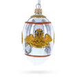 1916 Steel Military Royal Glass Egg Ornament 4 Inches in White color Oval