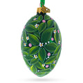 1911 The Bay Tree Royal Glass Egg Ornament 4 Inches in Green color Oval