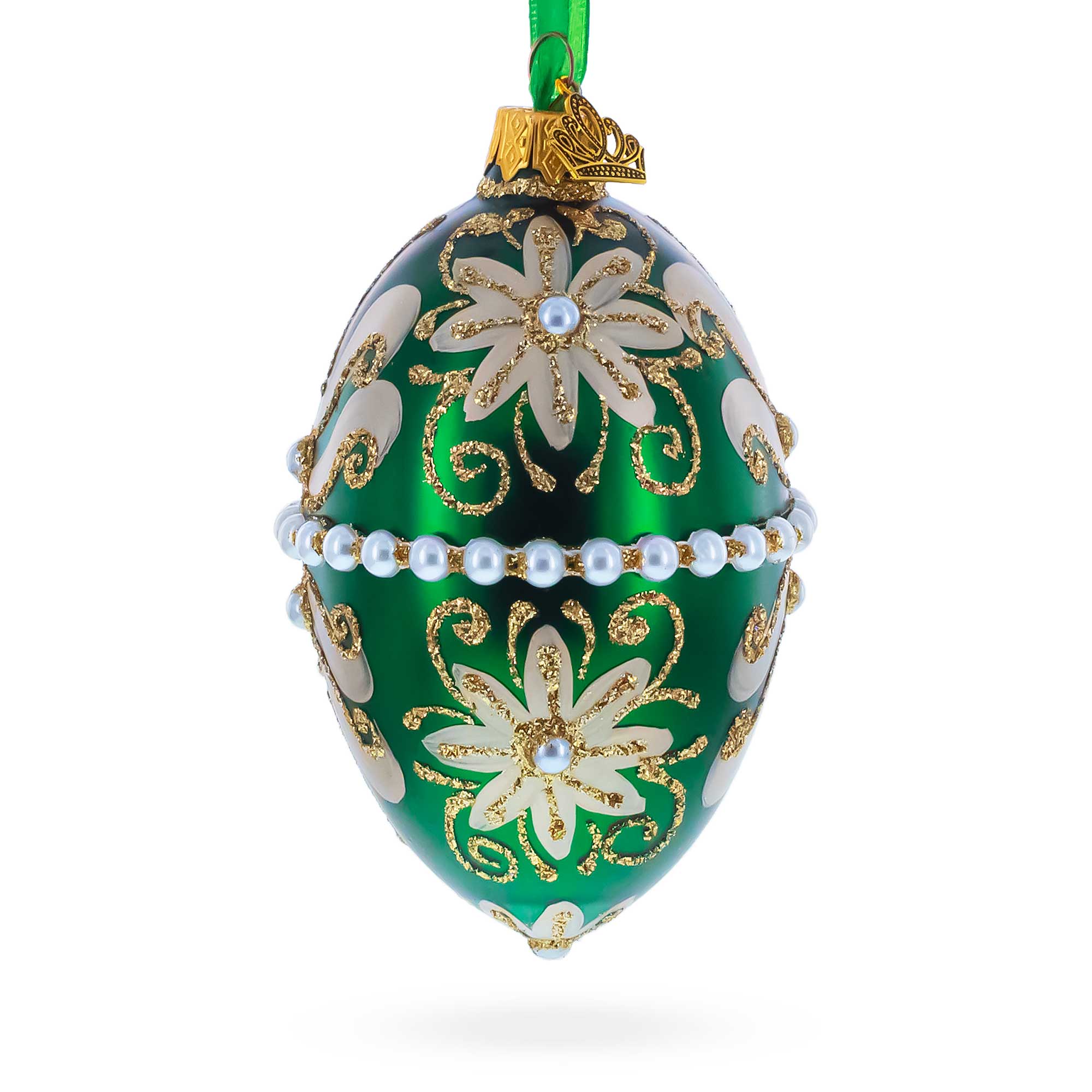Buy Christmas Ornaments Glass Egg Flowers by BestPysanky Online Gift Ship