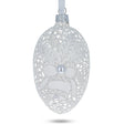 Winter Bells Egg Glass Ornament 4 Inches in White color, Oval shape