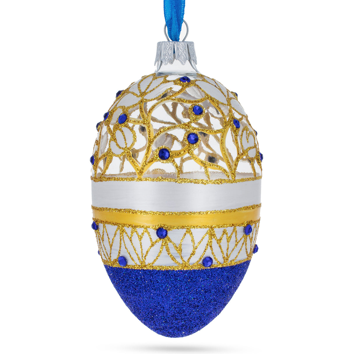 Buy Christmas Ornaments > Glass > Egg > Flowers by BestPysanky Online Gift Ship