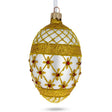 Gold Stars On Trellis Egg Glass Ornament 4 Inches in Gold color, Oval shape