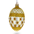 Gold Stars On Trellis Egg Glass Ornament 4 Inches in Gold color Oval