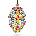 Red Berries On Clear Glass Egg Ornament 4 Inches in Clear color Oval