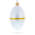1885 First Hen Royal Glass Egg Ornament 4 Inches in White color Oval