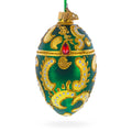 1891 Memory of Azov Royal Glass Egg Ornament 4 Inches in Green color Oval