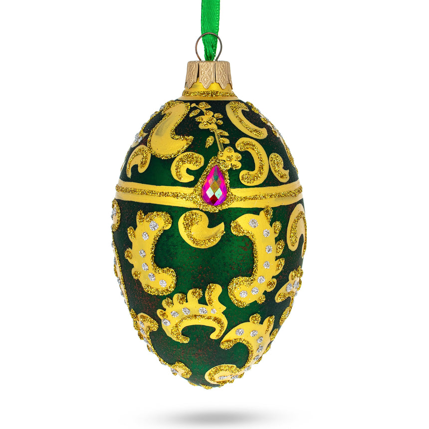 1891 Memory of Azov Royal Glass Egg Ornament 4 Inches in  color Oval