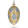 1913 Romanov Tercentenary Royal Glass Egg Ornament 4 Inches in Silver color, Oval shape