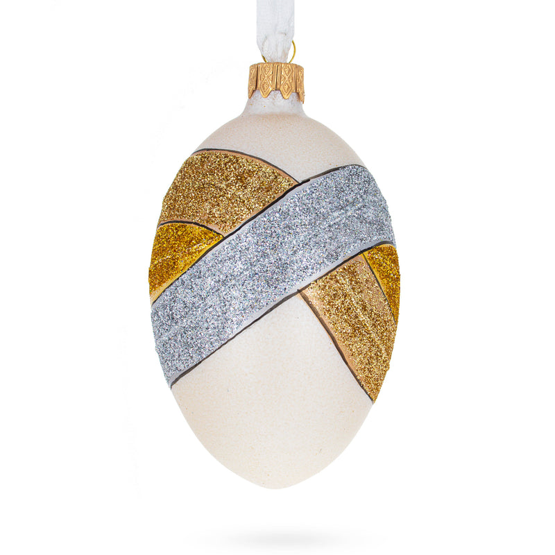 Buy Online Gift Shop Louis-Francois Designer Jeweled Trinity Band Glass Egg Christmas Ornament 4 Inches
