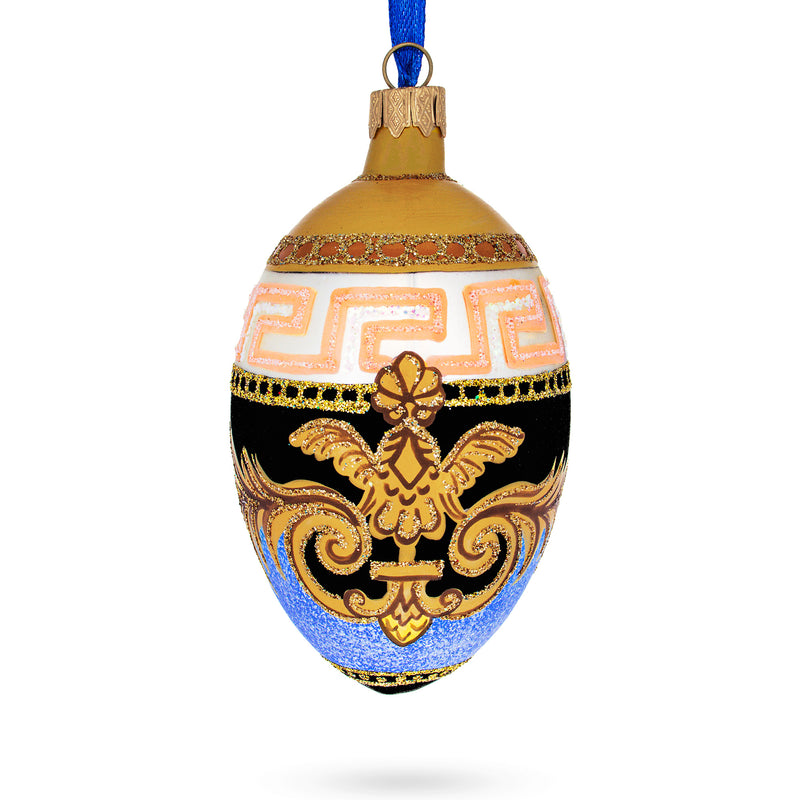 Buy Online Gift Shop Italian Designer Fine Medallion Glass Egg Christmas Ornament 4 Inches