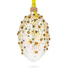 Glass Gold Branches Glass Egg Christmas Ornament 4 Inches in Gold color Oval