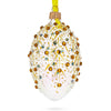 Gold Branches Glass Egg Christmas Ornament 4 Inches in Gold color, Oval shape