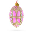 Diamonds on Gold and Pink Glass Egg Ornament 4 Inches in Pink color Oval
