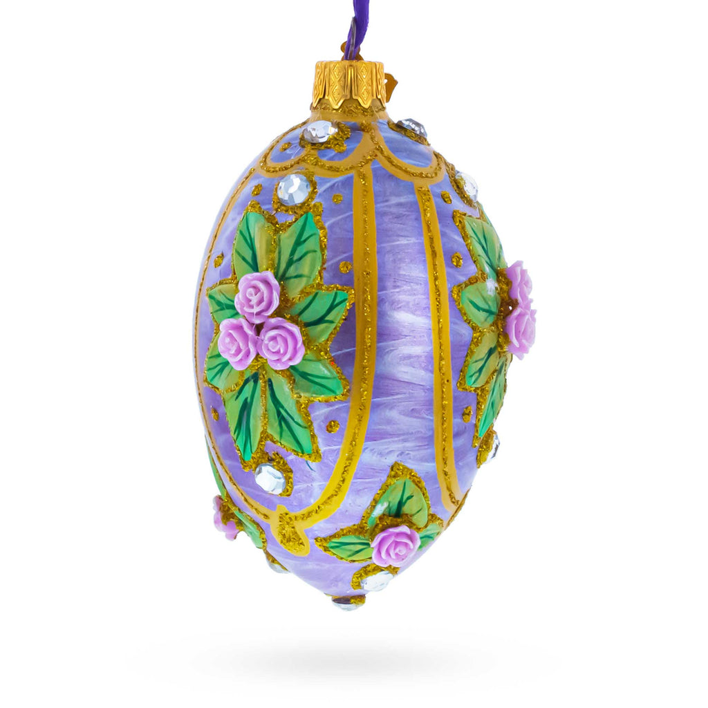 Buy Christmas Ornaments Glass Egg Flowers by BestPysanky Online Gift Ship