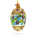 Flowers Swirl Glass Egg Ornament 4 Inches in Multi color Oval
