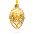 Glass Diamond Drops on Pink Glass Egg Ornament 4 Inches in Yellow color Oval