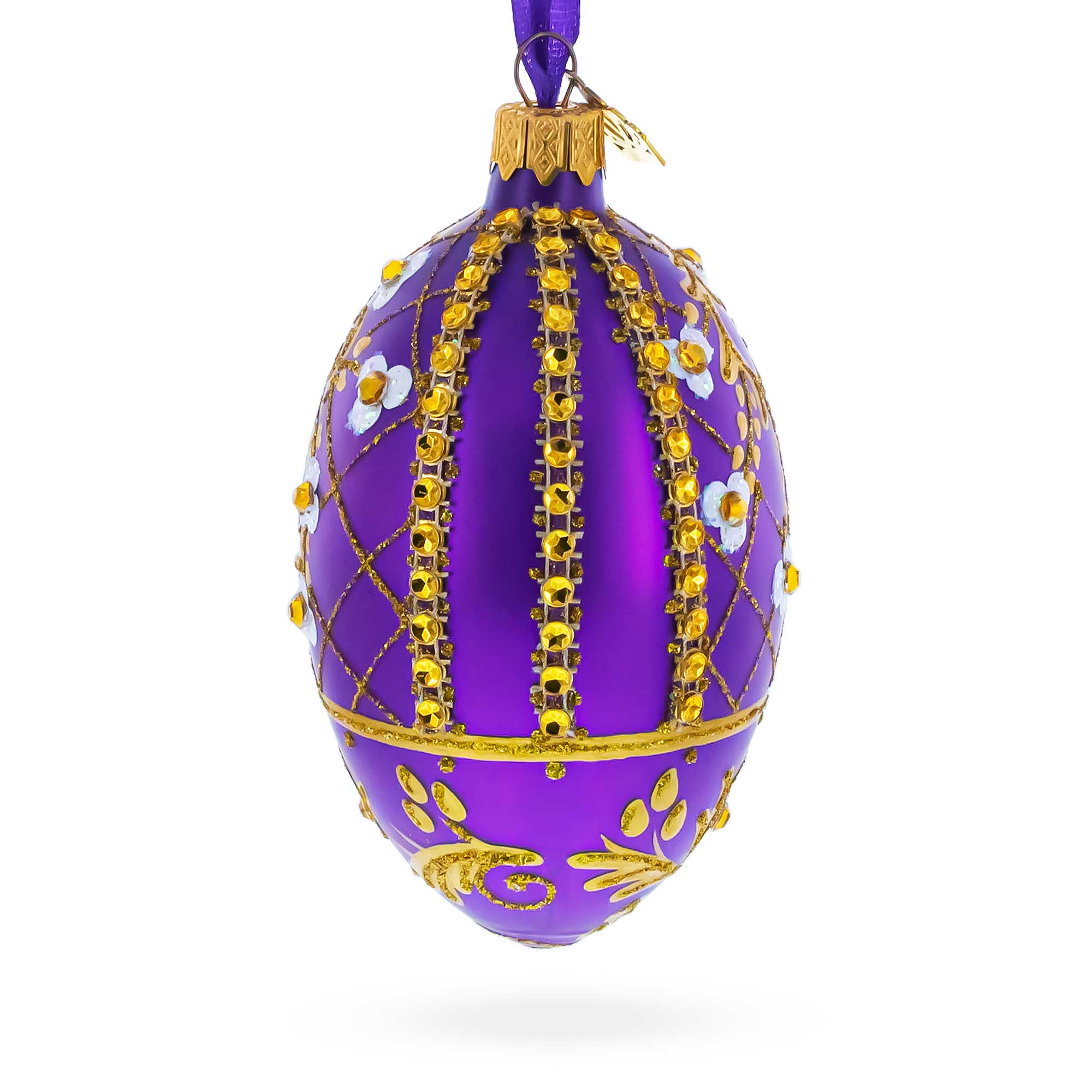Buy Christmas Ornaments Glass Egg Flowers by BestPysanky Online Gift Ship