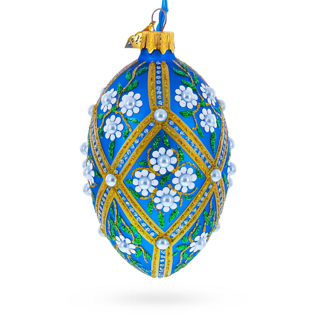 Buy Christmas Ornaments Glass Egg Flowers by BestPysanky Online Gift Ship
