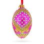 Jewels on Pink Glass Egg Ornament 4 Inches in Pink color Oval