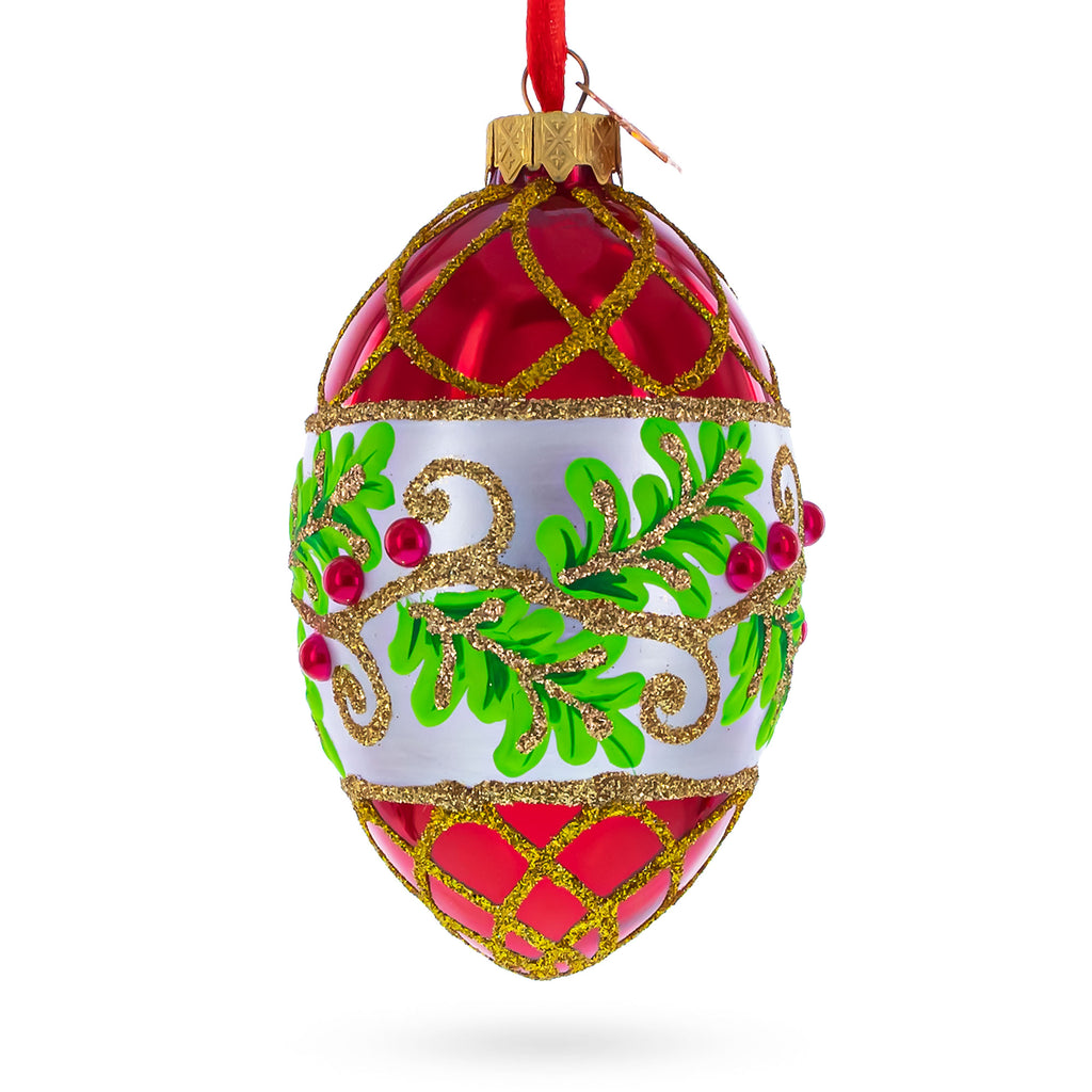 Buy Christmas Ornaments Glass Egg Flowers by BestPysanky Online Gift Ship