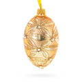 Jeweled Waves on Champagne Glass Egg Ornament 4 Inches in Ivory color Oval
