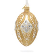 Diamond Star on Champagne Glass Egg Ornament 4 Inches in Gold color, Oval shape