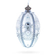 Diamonds on Silver Glass Egg Ornament 4 Inches in  color Oval