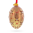 Gilded Bloom & Pearl Lattice Jeweled Glass Egg Ornament 4 Inches in Gold color Oval