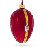 1898 Kelch Hen Royal Egg Glass Christmas Ornament 4 Inches in Red color, Oval shape