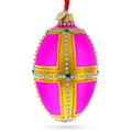 1890 Danish Palaces Royal Egg Glass Ornament 4 Inches in Pink color Oval