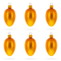 Set of 6 Matte Gold Mini Glass Egg Ornaments 2.9 Inches in Gold color Oval