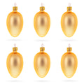 Set of 6 Rose Gold Mini Glass Egg Ornaments 2.9 Inches in Gold color Oval