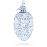 1913 Winter Mini Glass Egg Ornament 2.9 Inches in Clear color Oval