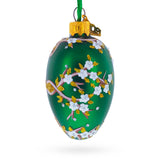 1901 Kelch Apple Blossom Mini Glass Egg Ornament 2.9 Inches in Green color Oval