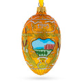 1903 Peter The Great Imperial Glass Egg Ornament 4 Inches in Gold color Oval