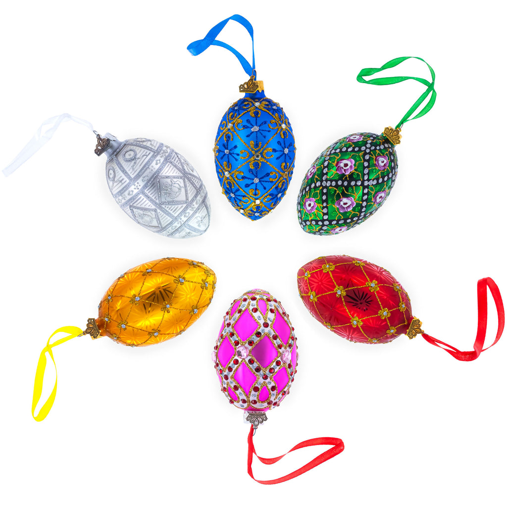 1913 Winter Royal Egg Glass Ornament 4 InchesUkraine , dimensions in inches: 4 x 2.4 x 2.77