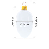 Vibrant Purple with Blue and Gold Glitter Gem Accents Mini Glass Egg Ornament 2.9 InchesUkraine , dimensions in inches: 2.9 x 1.65 x 1.65