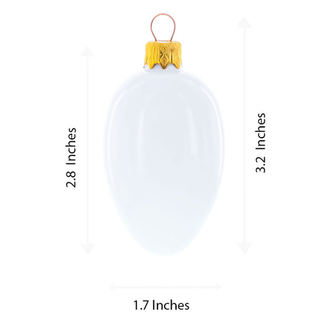 Lilies of the Valley Royal Mini Red Glass Egg Ornament 2.9 InchesUkraine , dimensions in inches: 2.9 x 1.65 x 1.65