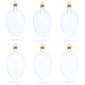 Set of 6 Clear Glass Egg Ornaments DIY Craft 4 Inches in Clear color Oval
