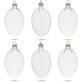Set of 6 Clear Glass Egg Ornaments DIY Craft 4 Inches in  color Oval