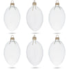 Set of 6 Clear Glass Egg Ornaments DIY Craft 4 Inches in Clear color, Oval shape