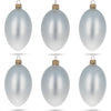 Set of 6 White Matte Glass Egg Ornaments 4 Inches by BestPysanky