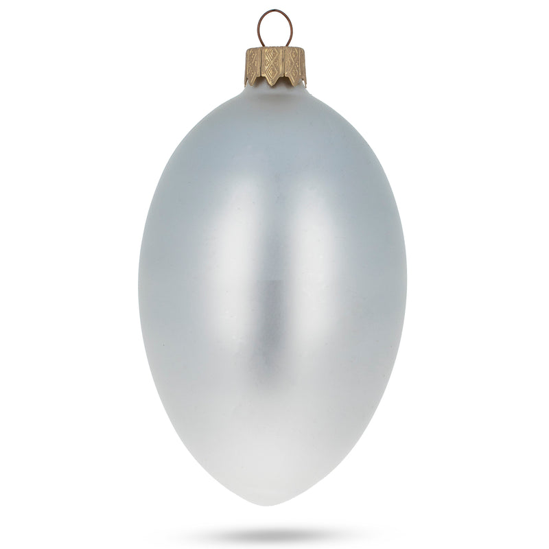 Buy Online Gift Shop Set of 6 White Matte Glass Egg Ornaments 4 Inches