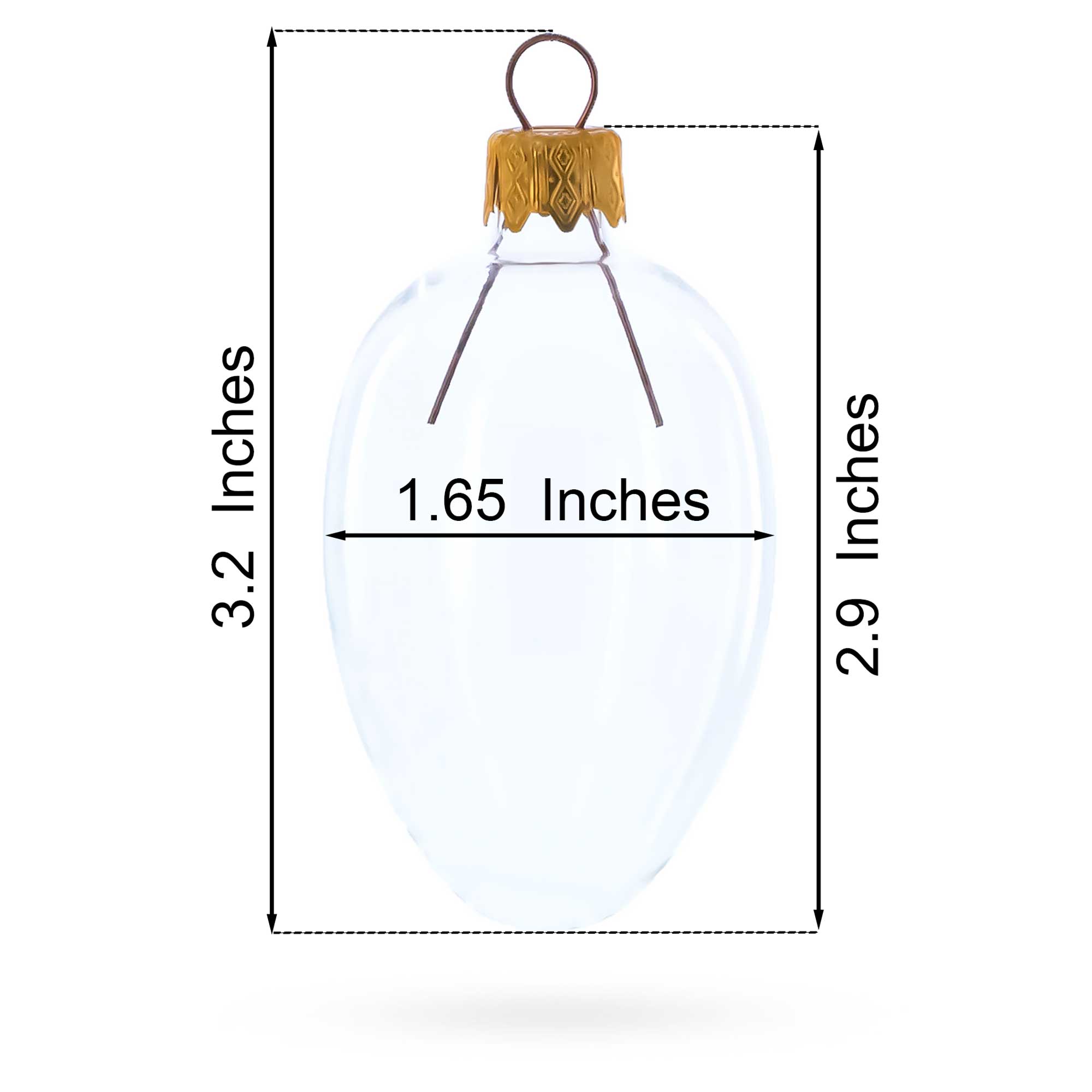 1911 The Bay Tree Mini Glass Egg Ornament 2.9 InchesUkraine , dimensions in inches: 2.9 x 1.65 x 1.65