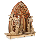 Wooden Nativity Scene Set with LED Lights 11 Inches