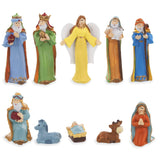 Set of 10 Miniature Nativity Scene Gift Set Figurines in Multi color