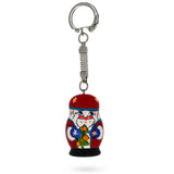 Santa with Christmas Tree Wooden Key Chain in Multi color