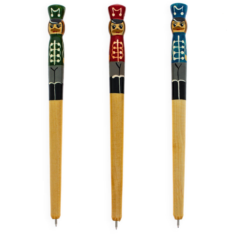 Solider Wooden Pen (1 Random Design) in Multi color,  shape